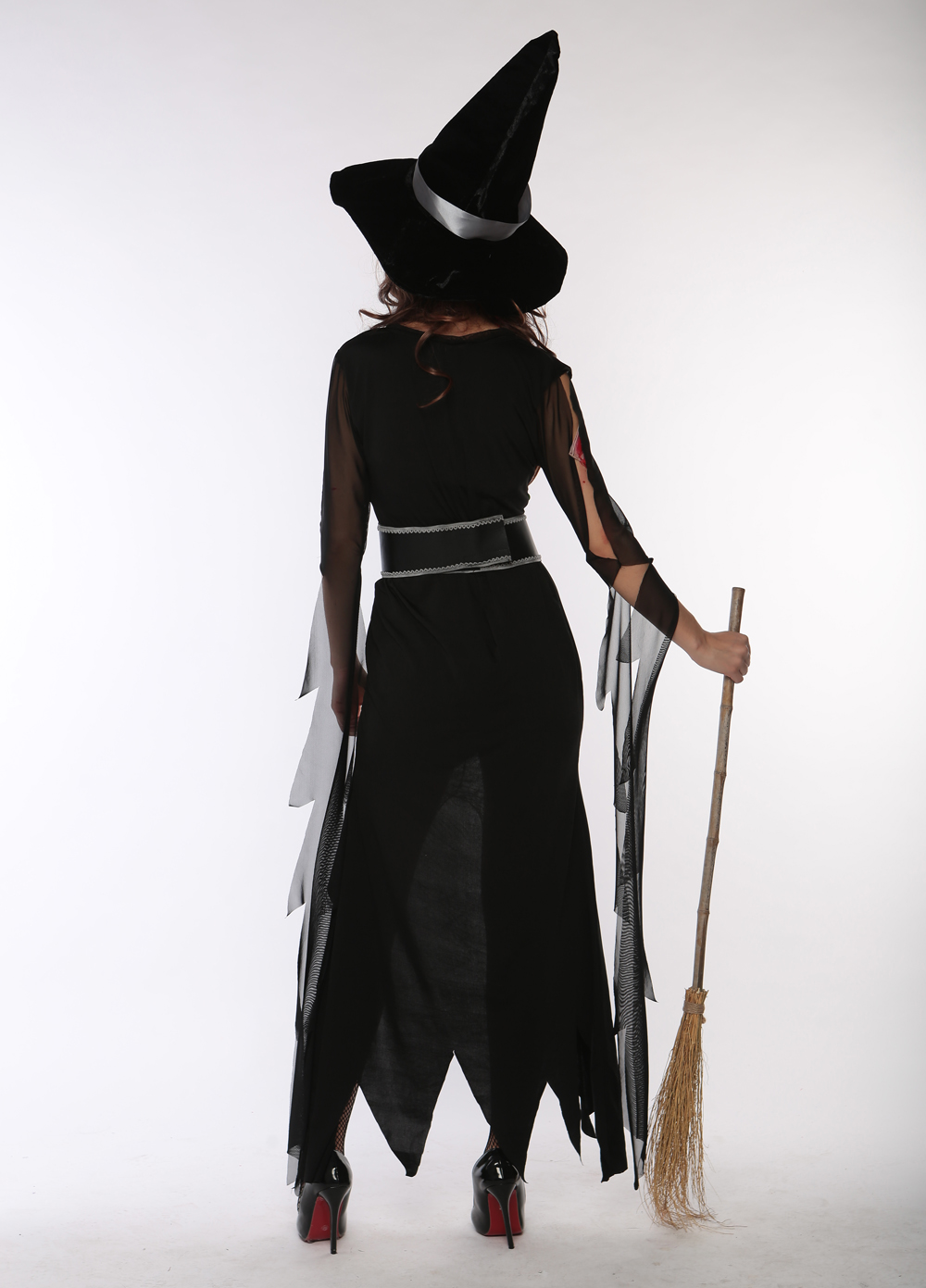 F1696 halloween witch costume,accessory:hat,belt